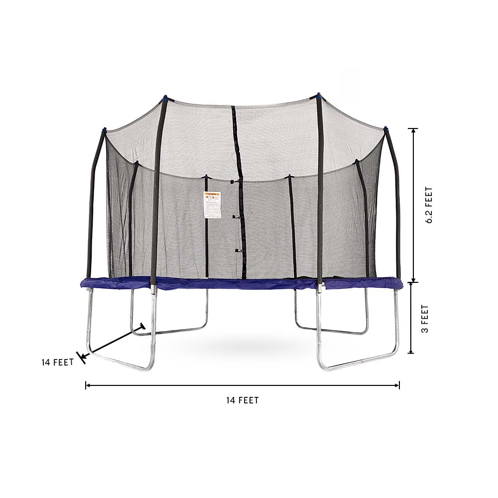 14' Square Trampoline - Blue - Image 7